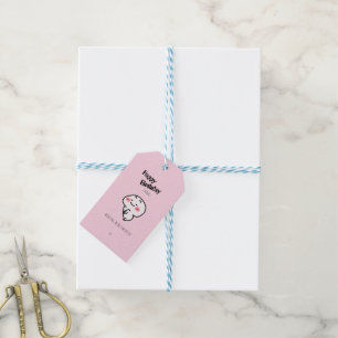 Personalized Cute blushing Birthday Gift Tags