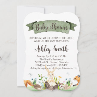Personalized Cute Boho Woodland Baby Shower Invite