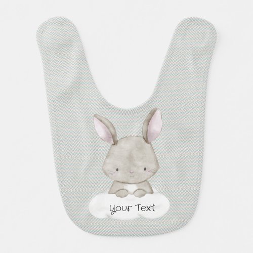 personalized cute bunny baby  baby bib