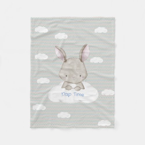 personalized cute bunny baby baby shower fleece blanket