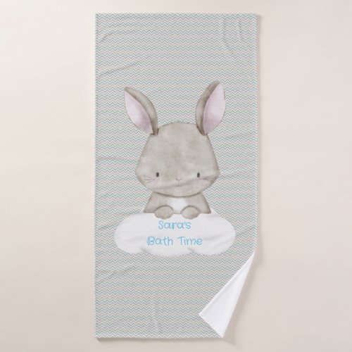 personalized cute bunny baby  bath towel