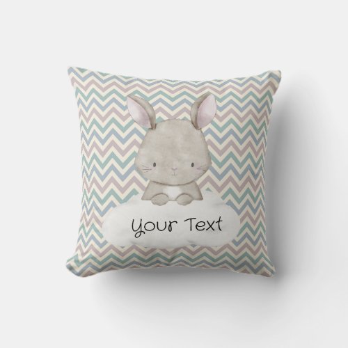 personalized cute bunny baby throw pillow