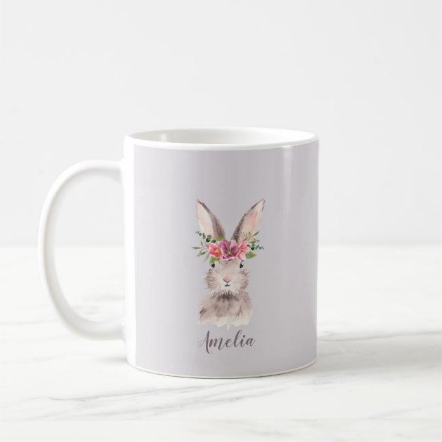 Personalized Cute Bunny Coffee Mug (Left)