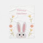 Personalized Cute Bunny Fleece Blanket