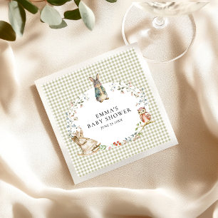 Personalized Cute Bunny Rabbit Baby Shower Napkins
