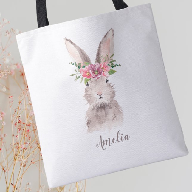 Personalized Cute Bunny Tote Bag (Creator Uploaded)