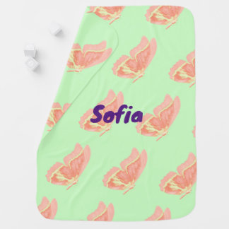 Personalized Cute butterfly pista Baby Blanket