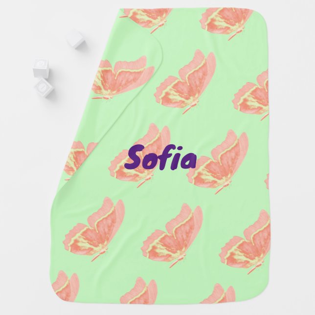 Personalized Cute butterfly pista Baby Blanket (In Situ)