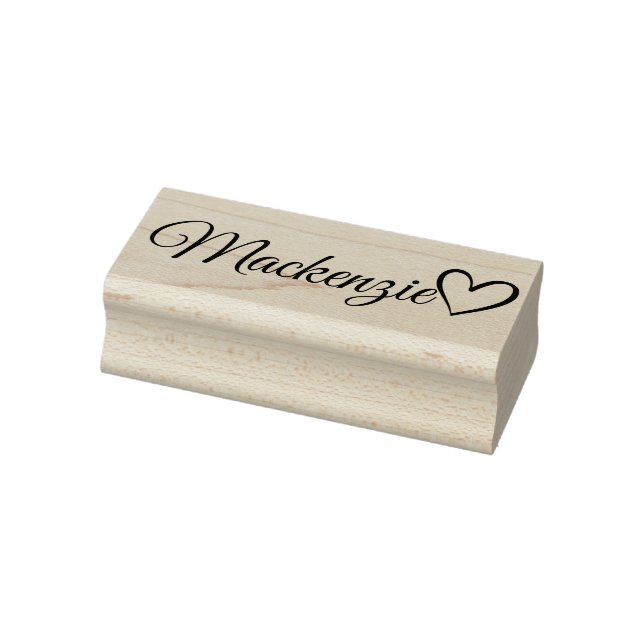 Personalized Cute Calligraphy Heart Long Name  Rubber Stamp (Stamp)
