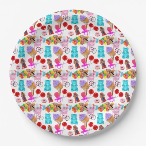 Personalized Cute Candy  Paper Plate
