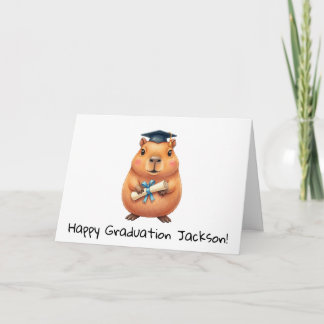 Personalized Cute Capybara Graduation Card