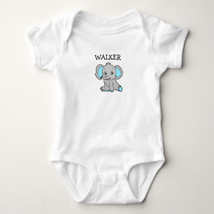 Personalized cute cartoon Elephant Themed Baby Bodysuit