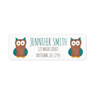 Personalized Cute Cartoon Owl Bird Address Labels