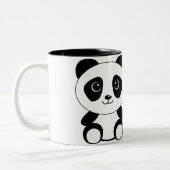 Personalized Cute Cartoon Panda Bear Two-Tone Coffee Mug (Left)
