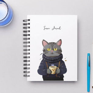 Personalized Cute Cat Cozy Coffee Kitten Planner