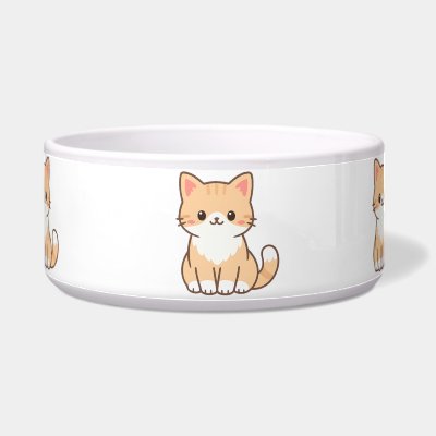 Personalized Cute Cat Gift – Custom Pet Name Minim Bowl
