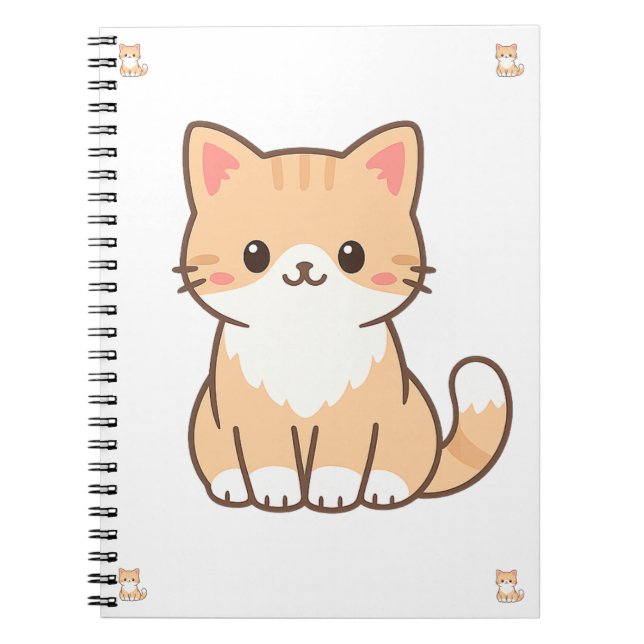 Personalized Cute Cat Gift – Custom Pet Name Minim Notebook (Front)