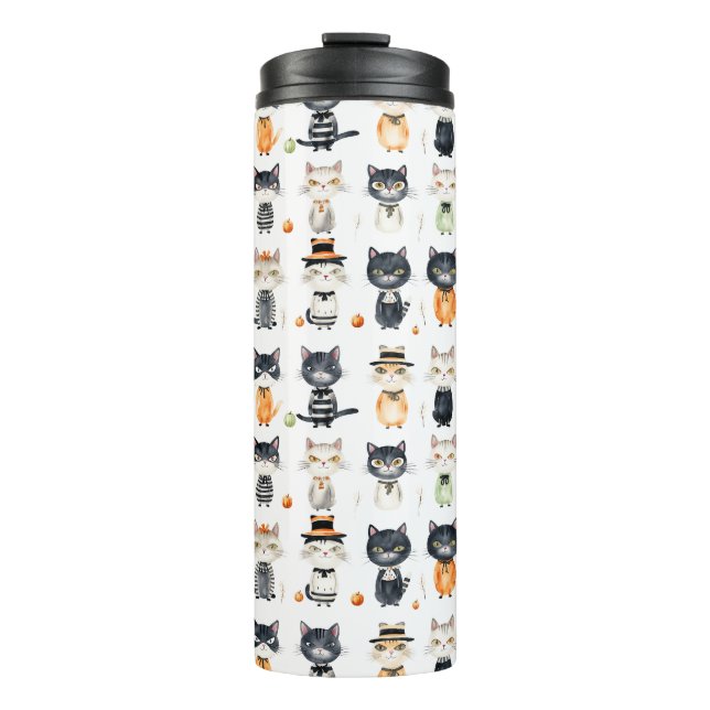 Personalized Cute Cat illustrated Tumblers (Front)