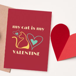 Personalized Cute Cat Lover Valentine's Day Holiday Card
