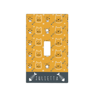Personalized Cute Cat Modern Pattern Light Switch Cover