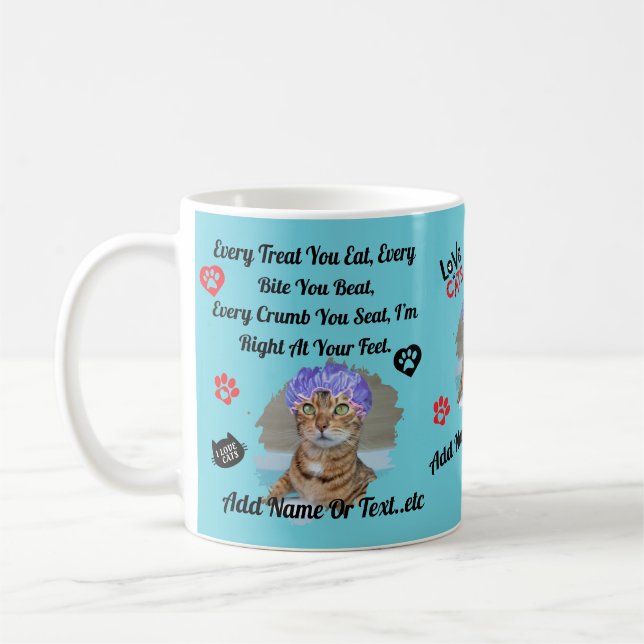 Personalized Cute Cat Mug for Cat Lovers - Funny  (Left)