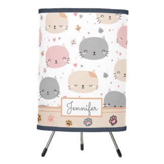 Personalized Cute Cat Seamless Pattern Kids
