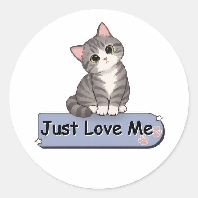 Personalized Cute Cat Sticker  (Front)
