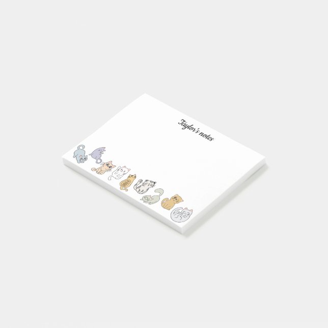 Personalized Cute Cats Notes for Cat Lover (Angled)