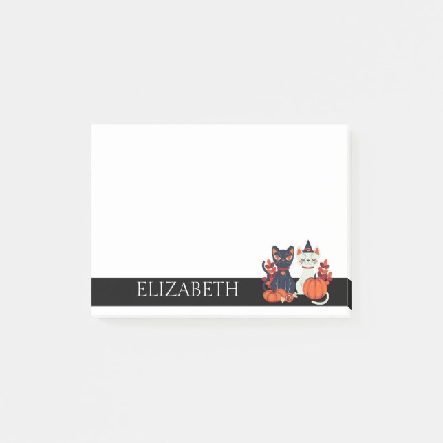 Personalized Cute Cats Pumpkin Halloween  Post-it Notes (Front)