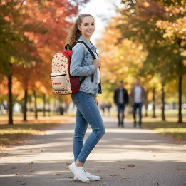 Personalized Cute Cherry Dessert Printed Backpack