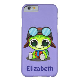 Personalized Cute Chibi Turtle in Aviator Hat Barely There iPhone 6 Case