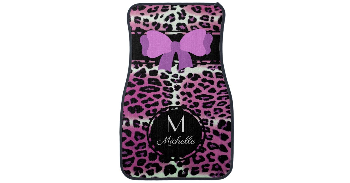 Pink Cat Print Floor Mat