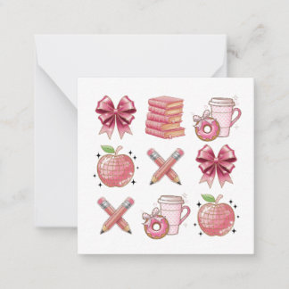 Personalized Cute Chic Pink Teacher School Note Card