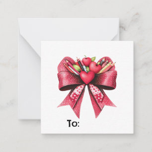 Personalized Cute Chic Pink Teacher School Note Card
