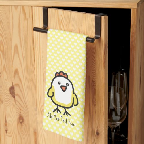 Personalized Cute Chicken Chick  Kitchen Towel