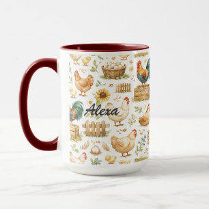 Personalized Cute Chicken Farm Animal Mug