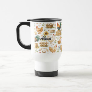 Personalized Cute Chicken Farm Animal Travel Mug