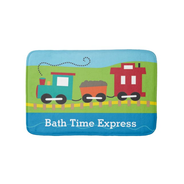 Personalized Cute Choo Choo Train Bathroom Mat (Front)