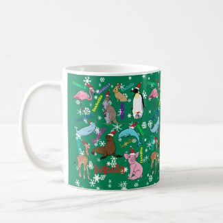 Personalized Cute Christmas Animals in Santa Hats