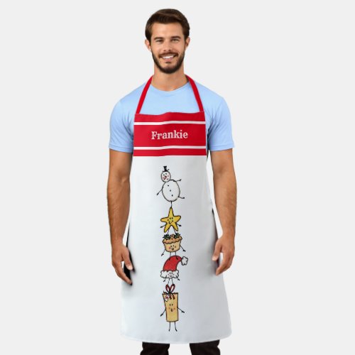 Personalized Cute Christmas Characters Apron