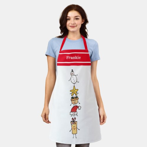 Personalized Cute Christmas Characters Apron