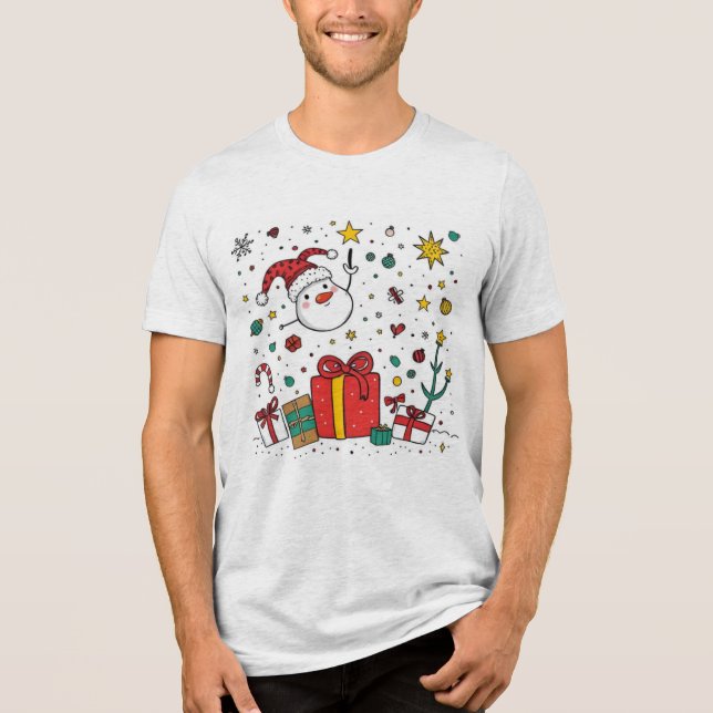 personalized cute Christmas clothing Tri-Blend Shirt (Front)