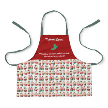 Personalized Cute Christmas Cupcakes Kid's Apron