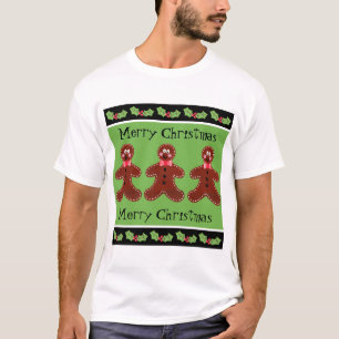 Personalized Cute Christmas Gingerbread Man T-Shirt