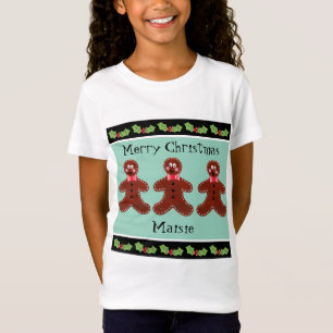 Personalized Cute Christmas Gingerbread Man T-Shirt