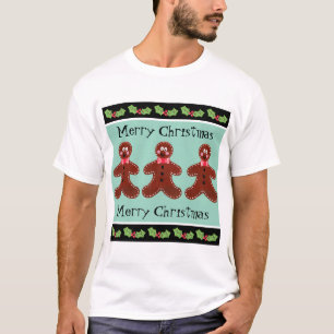 Personalized Cute Christmas Gingerbread Man T-Shirt