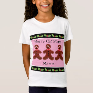 Personalized Cute Christmas Gingerbread Man T-Shirt