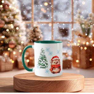  Personalized Cute Christmas Hedgehog Coff Custom  Mug