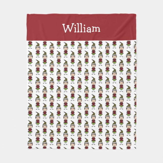 Personalized Cute Christmas Kids Fleece Blanket (Front)