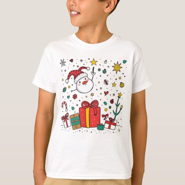 personalized cute Christmas kids t-shirts (Front)